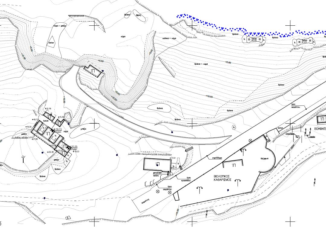 Topographic plan with contours