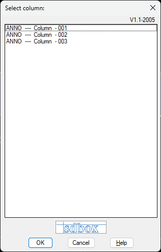 Column list