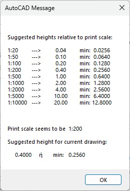 Height setting example