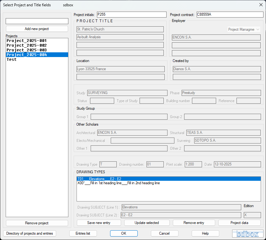 Witnessing frame attributes and project data