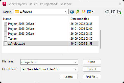Project file content