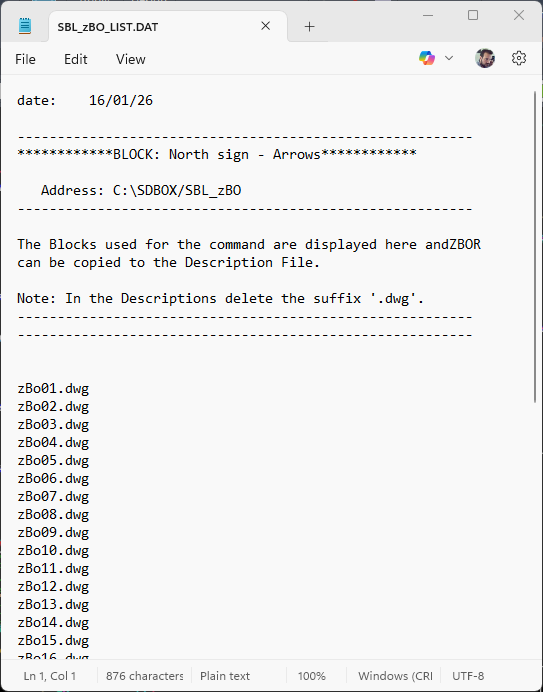 ZBORLIST file example