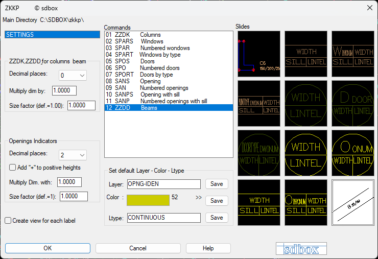 Opening type selection interface