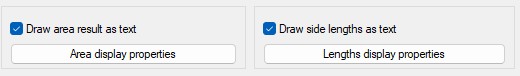 Area measurement settings