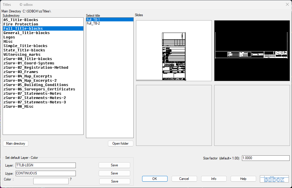 Title selection dialog