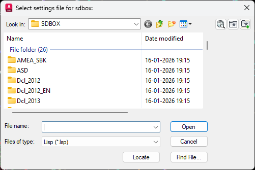 Load Settings Dialog