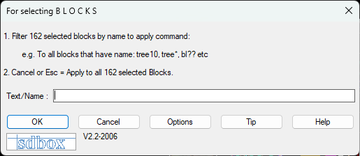 Block name search interface