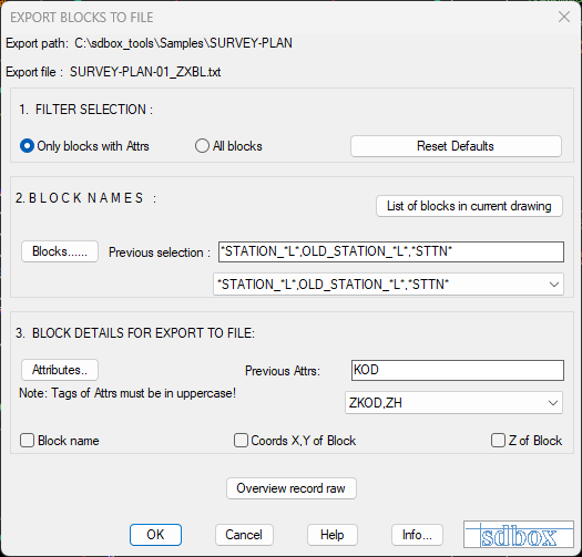 Block Selection Interface