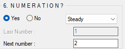 Numbering configuration