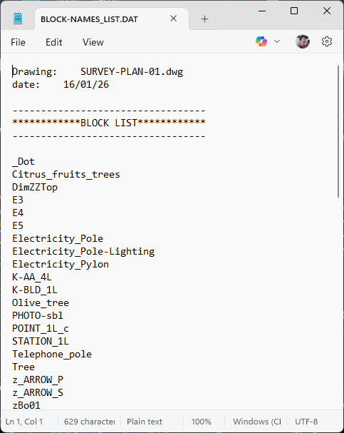 Blocks List