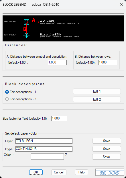 Block Legend Example