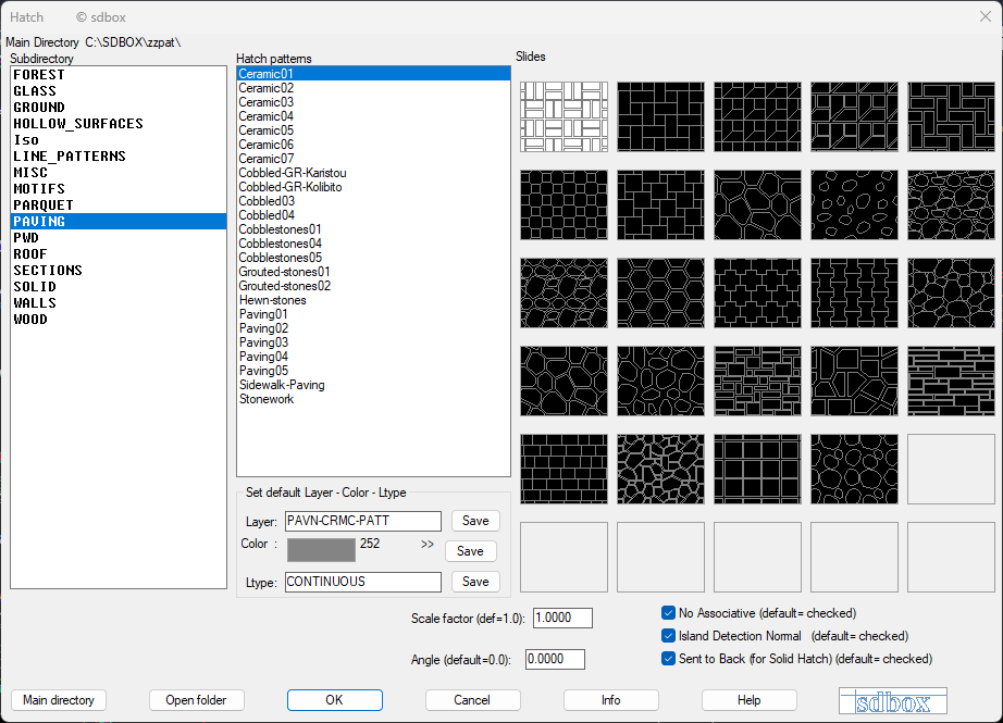 Hatch Selection Dialog