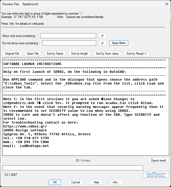 File preview interface