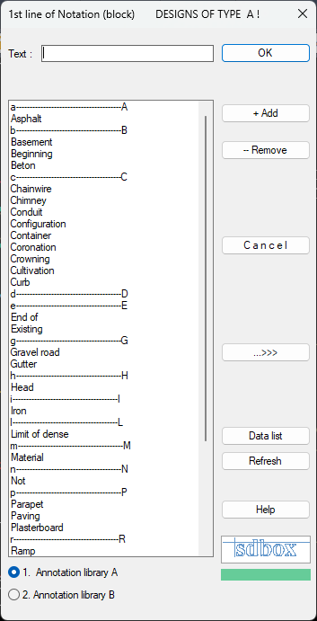 Phrase library dialog example