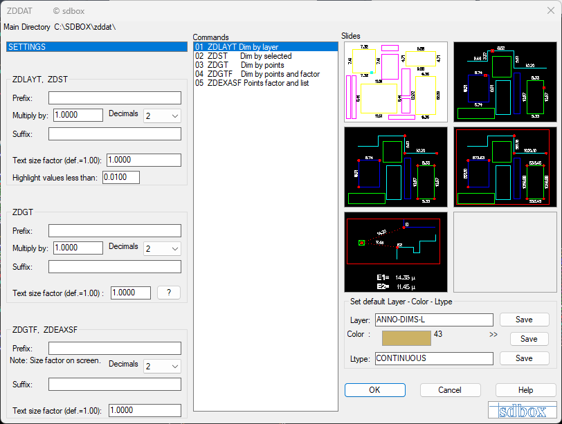 Simple Text dimension selection interface