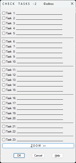 Tasks Check interface