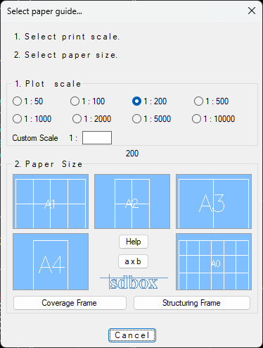 Paper scale options