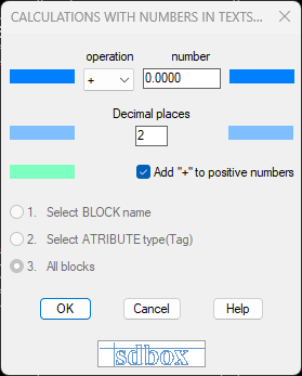 Operations on Text Numbers interface