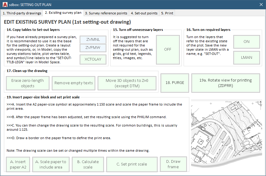 Existing survey plan workflow