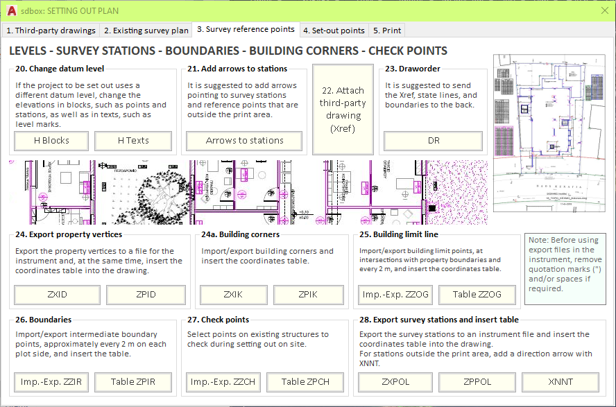 Survey reference points workflow
