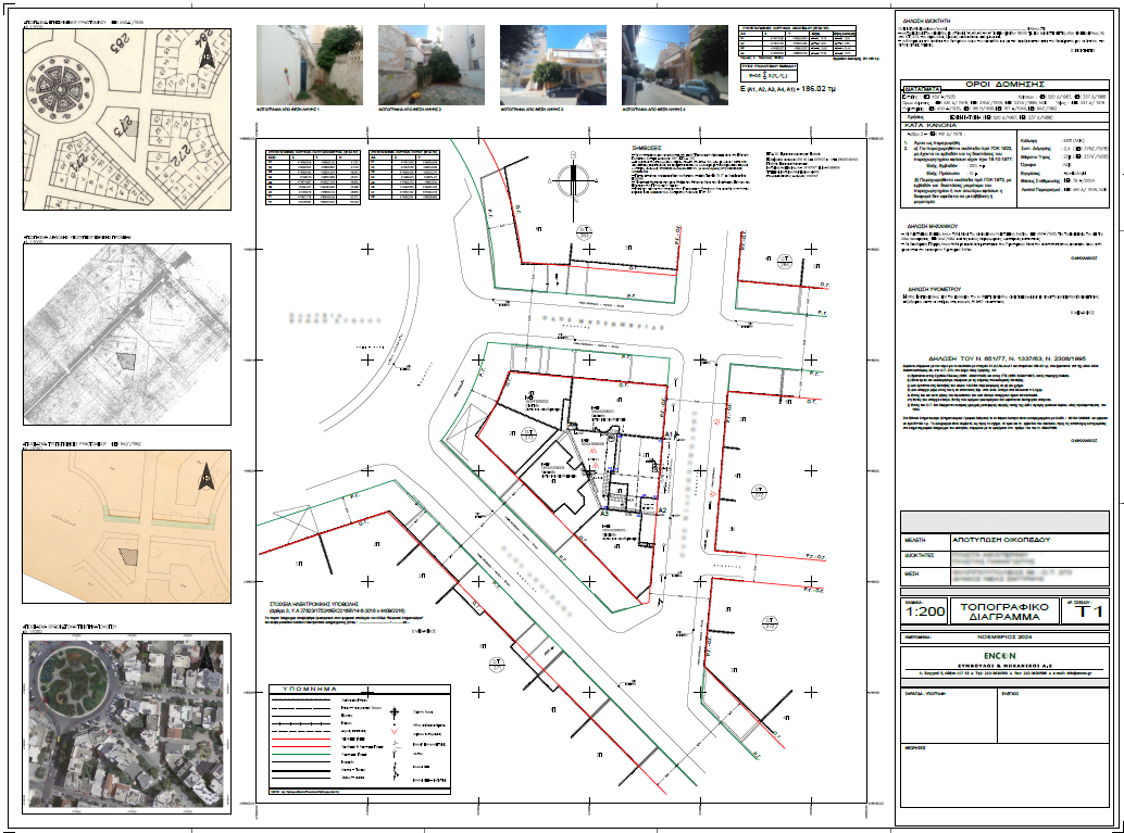 Complete topographic survey drawing